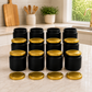 Black Colored Frosted Glass Jar Container with Airtight and Rust Resistance Metal Lid, 150 Gm