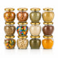 Pure Source India 50ml Glass Matka Jar with Golden Airtight Lid | Leak-Proof Small Glass Container for Spices, Masala, Herbs, Dry Fruits & Kitchen Storage