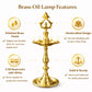 Pure Source India Brass Panchmukhi Oil Lamp, 13 Inch | Traditional Handmade Indian Diya for Pooja, Temple, Home Mandir, Festivals, Diwali & Religious Decor | Brass Deepam