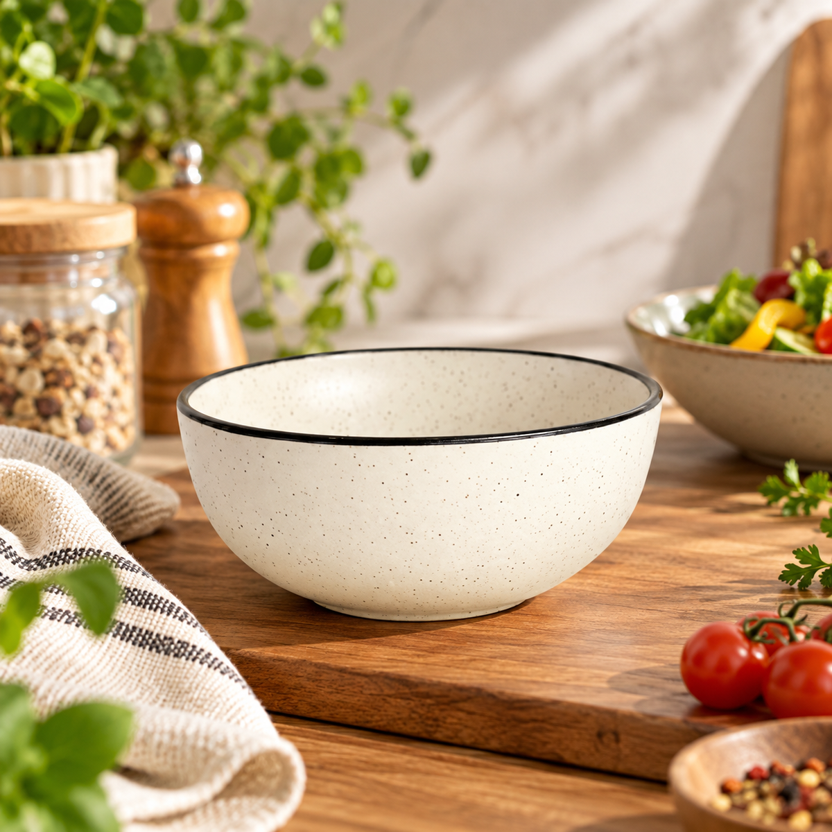 Pure Source India Dotted White Small Ceramic Bowl Handcrafted/Decorative Bowls for Home and Kitchen(3.5 Inch Diameter, 1.5 Inch Height)