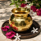 Pure Source India Diamond Cut Brass Lota for Puja | Brass Kalash 1000 ML | 5.5 Inch Gold Finish Traditional Pooja Lota | Hindu Religious Pooja Item & Home Temple Decoration