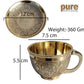 Pure Source India Premium Solid Brass Tea Cup & Saucer Set of 2, 130 ML Golden Brass Chai Coffee Cups | Traditional Indian Tea Cups for Home, Kitchen, Dining & Gifting