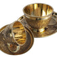 Pure Source India Premium Solid Brass Tea Cup & Saucer Set of 2, 130 ML Golden Brass Chai Coffee Cups | Traditional Indian Tea Cups for Home, Kitchen, Dining & Gifting