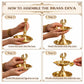Pure Source India Panchmukhi Brass Oil Lamp, Traditional Peacock Diya | 10.5 Inch Tall Deepam for Pooja, Aarti, Diwali, Home Temple, Mandir & Religious Ceremonies