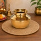 Pure Source India Brass Lota for Puja | Brass Kalash 500 ML | 4 Inch Gold Finish Traditional Pooja Lota | Hindu Religious Pooja Item for Home Temple & Decoration
