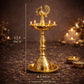 Pure Source India Panchmukhi Brass Oil Lamp, Traditional Peacock Diya | 12.5 Inch Tall Deepam for Pooja, Aarti, Diwali, Home Temple, Mandir & Religious Ceremonies