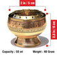 Pure Source India Pure Brass Kapoor Dani Dhoop Dani Lamp Burner with Cover, 2.3 Inch 50 ML | Traditional Brass Camphor Burner for Pooja, Mandir, Temple, Home, Office & Aarti