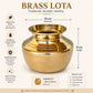 Pure Source India Brass Lota for Puja | Brass Kalash 500 ML | 4 Inch Gold Finish Traditional Pooja Lota | Hindu Religious Pooja Item for Home Temple & Decoration