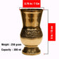 Pure Source India Pure Brass Glass Tumbler 300ml | Embossed Mughlai Goblet Cup | Traditional Brass Drinkware for Home, Hotel, Restaurant, Dining, Pooja & Gifting