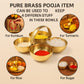 Pure Source India Pure Brass Roli Chawal Haldi Kumkum Katori with Handle, 20 ML Small Pooja Bowl | Traditional Brass Chawmukh for Home Mandir, Puja, Aarti, Wedding & Festivals