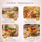 Pure Source India Metal Lotus Urli Bowl with Pedestal Stand, Gold Finish, 8.5 Inch | Decorative Center Table & Pooja Décor for Floating Flowers, Diyas, Rangoli & Festive Styling