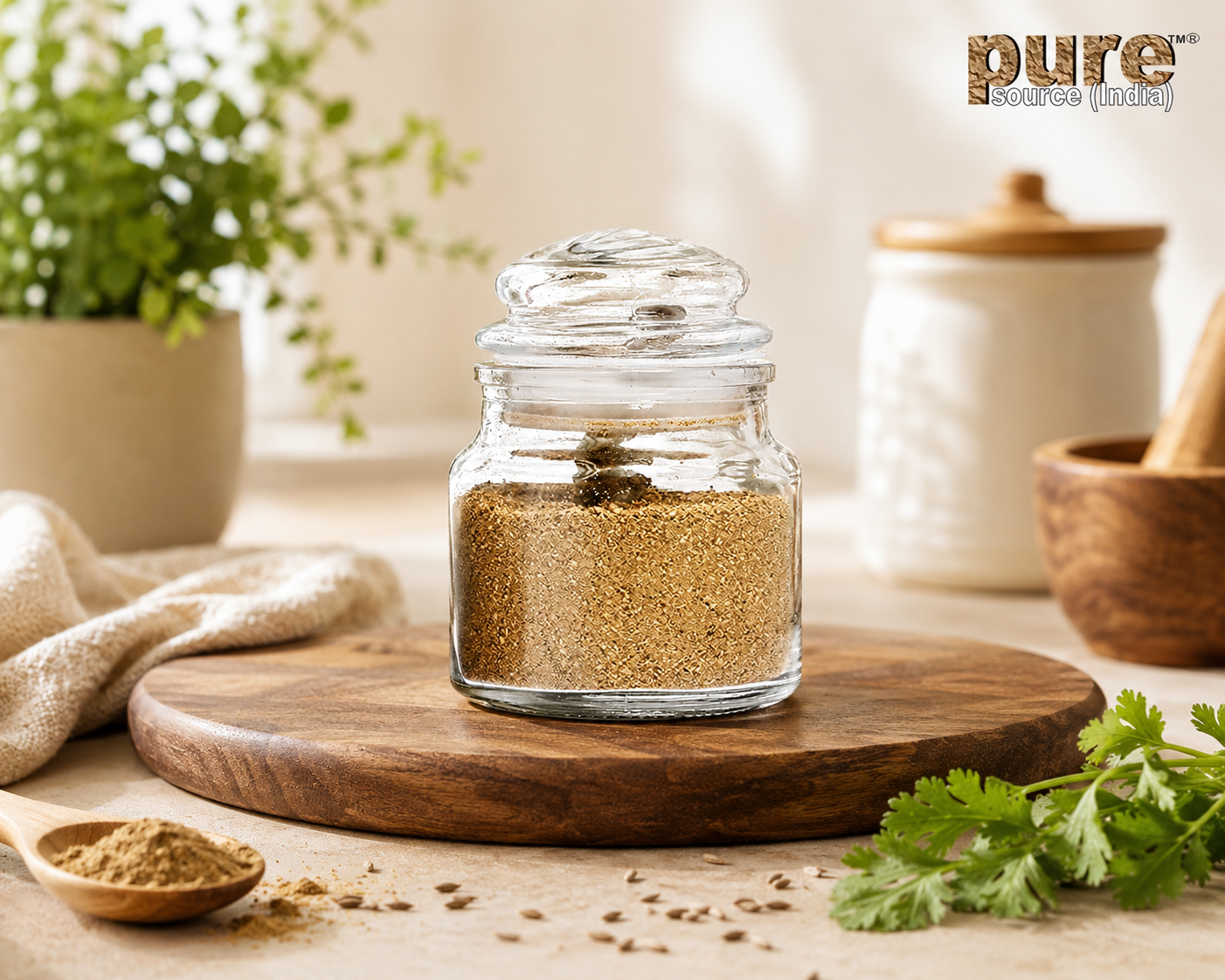 Pure Source India 60ML Spice Jar, Glass Container