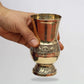 Pure Source India Pure Brass Glass Tumbler 300ml | Embossed Mughlai Goblet Cup | Traditional Brass Drinkware for Home, Hotel, Restaurant, Dining, Pooja & Gifting