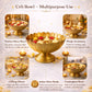 Pure Source India Metal Lotus Urli Bowl with Pedestal Stand, Gold Finish, 8.5 Inch | Decorative Center Table & Pooja Décor for Floating Flowers, Diyas, Rangoli & Festive Styling