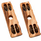 Pure Source India Wooden Kartal Handheld Jingle Bell Musical Instrument Pack of 2 | 4 Stainless Steel Bells | Natural Wood Percussion Shaker for Bhajan, Kirtan, Pooja, Aarti, Meditation & Devotional Music