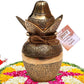 Pure Source India Brass Kalash with Leaves & Coconut, 7.5 Inch Golden Kalash Showpiece | Traditional Pooja Kalash for Puja, Wedding, Housewarming, Religious Ceremonies, Festivals & Home Decor