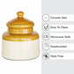 Pure Source India Ceramic Pickle Jar with Lid - 1 Piece, Ivory and Brown