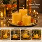 Pure Source India Paraffin Wax Scented Pillar Candles for Home Decor Smokeless & Dripless Candle (Sandalwood - Yellow) Set of 3
