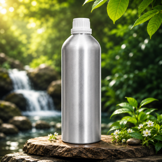 Pure Source India Aluminum Empty Bottle 1000ml with Inner Lid & Cap – Ideal for Essential Oils, Oil Blends, Cosmetics and Liquid Storage