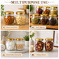 Pure Source India 400ml Glass Matka Jar with Gold Metal Lid | Multipurpose Kitchen Storage Container for Spices, Dry Fruits, Tea, Coffee, Sugar, Honey & Snacks | Transparent Glass Jar