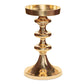 Pure Source India Brass Pillar Candle Stand, 6.5 Inch Candle Holder | Traditional Gold Brass Candle Stand for Home Decor, Table Decoration, Diwali, Festivals & Gifting