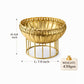 Pure Source India Metal Urli Bowl with Stand, Gold Finish, 6.8 Inch | Decorative Pedestal Bowl for Home Decor, Floating Flowers, Diya, Pooja, Diwali, Festivals & Center Table