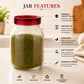 Pure Source India 1800 ML Glass Jars and Containers with Plastic air Tight Lid, Wide-Mouth Glass Jars and Containers  (14 CM CLEAR)