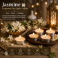Pure Source India Scented Jasmine Tea Light Candles, Pack of 25 | Fragrance Tealight Candles for Home Decor, Pooja, Meditation, Diwali, Parties, Spa & Aromatherapy | Decorative Long-Lasting Candles