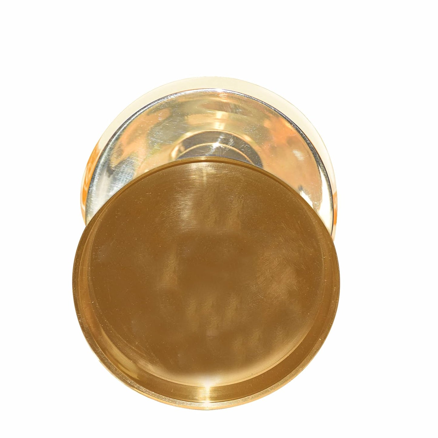 Pure Source India Brass Pillar Candle Stand, 6.5 Inch Candle Holder | Traditional Gold Brass Candle Stand for Home Decor, Table Decoration, Diwali, Festivals & Gifting