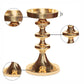 Pure Source India Brass Pillar Candle Stand, 6.5 Inch Candle Holder | Traditional Gold Brass Candle Stand for Home Decor, Table Decoration, Diwali, Festivals & Gifting