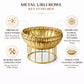 Pure Source India Metal Urli Bowl with Stand, Gold Finish, 6.8 Inch | Decorative Pedestal Bowl for Home Decor, Floating Flowers, Diya, Pooja, Diwali, Festivals & Center Table
