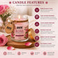 Pure Source India Rose Scented Jar Candle | 150 GM | Premium Wax Candle | 35-40 Hours Burn Time | Aromatherapy Candle for Home Decor, Bedroom, Spa, Meditation & Gift