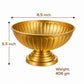 Pure Source India Decorative Metal Urli Bowl with Pedestal Stand, Matte Gold Finish, 8.5 Inch | Round Center Table Bowl for Floating Flowers, Diya, Home Decor, Pooja & Festivals