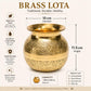 Pure Source India Brass Pooja Kalash Lota 650 ML | 4.25 Inch Traditional Brass Pooja Kalash for Pooja, Temple & Home Decoration | Hindu Religious Pooja Item
