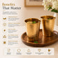 Pure Source India Pure Brass Lassi Glass Tumbler Set of 2, 250 ML Dotted Design Brass Drinking Glass | Traditional Indian Drinkware for Lassi, Water, Juice, Home, Kitchen & Gifting