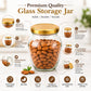 Pure Source India 400ml Glass Matka Jar with Gold Metal Lid | Multipurpose Kitchen Storage Container for Spices, Dry Fruits, Tea, Coffee, Sugar, Honey & Snacks | Transparent Glass Jar