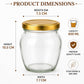 Pure Source India 400ml Glass Matka Jar with Gold Metal Lid | Multipurpose Kitchen Storage Container for Spices, Dry Fruits, Tea, Coffee, Sugar, Honey & Snacks | Transparent Glass Jar