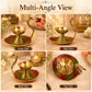 Pure Source India Brass Swan Diya for Pooja, 8 cm | Hand-Painted Flower Oil Lamp with Decorative Tray | Traditional Deepak for Home Temple, Diwali, Festivals, Home Decor & Gifting