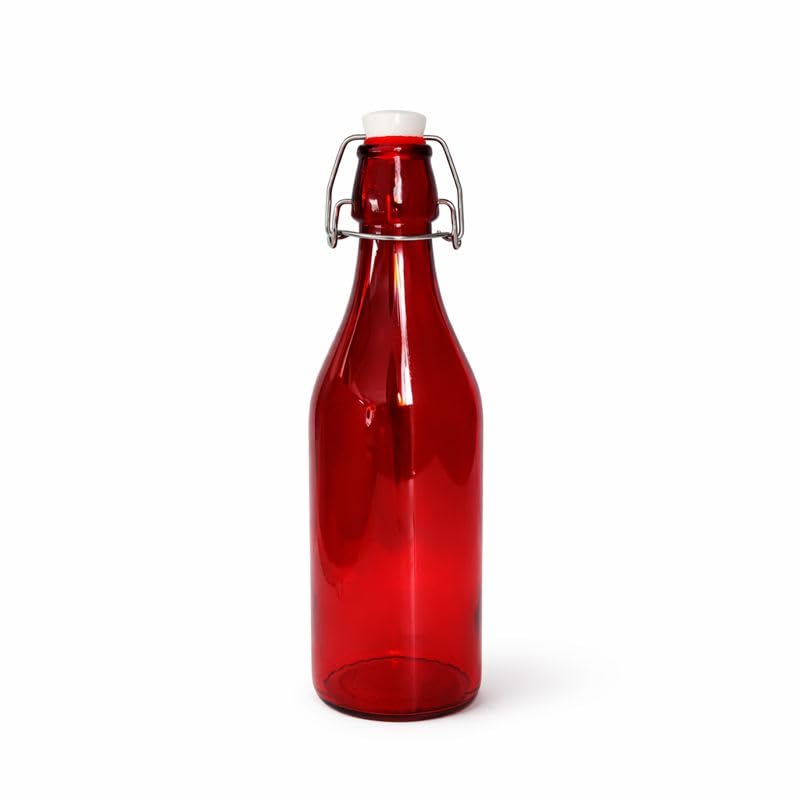 Premium 250ml Glass Water Bottle with Airtight Flip Top Cap | Leakproof & Reusable Bottle for Water, Juice, Oil, Vinegar