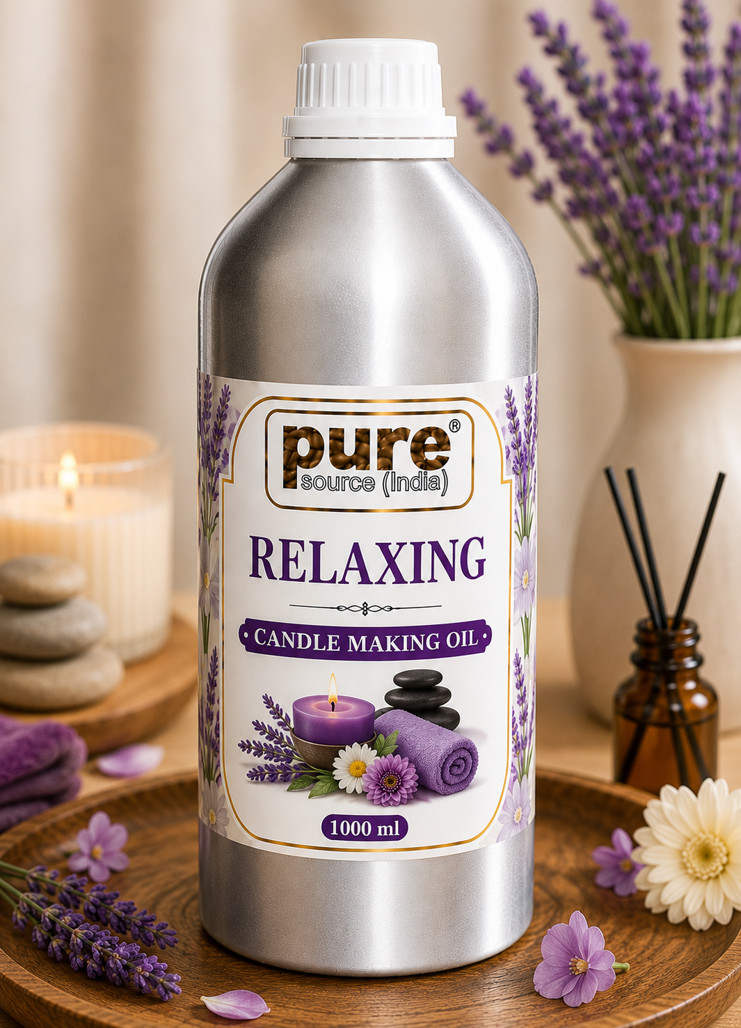 Pure Source India  Lemongrass Candle Making Oil | Fragrance Oil for Candle, Soap & Wax Melt Making | 1000 ml