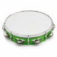 Pure Source India 10 Inch Dapli Handheld Tambourine | Single Row Metal Jingles Percussion Instrument | Lightweight Musical Drum for Kids & Adults | Ideal for Bhajan, Kirtan, Pooja, Aarti, Garba & Cultural Events | Green