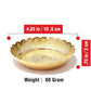 Pure Source India Pure Brass Small Pooja Plate 4.25 Inch with Flower Embossed Design | Traditional Bhog Plate for Puja, Aarti, Prasad, Mandir, Religious Rituals, Home Decor & Gifting