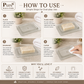 Pure Source India Stylish Durable Rectangular Design Glass Frosted Soap Dish for Hand Cleanser, Body Wash, Bathroom Shower Use