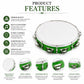 Pure Source India 10 Inch Dapli Handheld Tambourine | Single Row Metal Jingles Percussion Instrument | Lightweight Musical Drum for Kids & Adults | Ideal for Bhajan, Kirtan, Pooja, Aarti, Garba & Cultural Events | Green