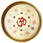 Pure Source India Brass OM & Swastik Design Pooja Thali, 10 Inch Golden Brass Puja Plate | Traditional Aarti Thali for Home Mandir, Diwali, Festivals, Wedding, Housewarming & Religious Ceremonies