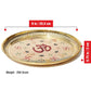 Pure Source India Brass OM & Swastik Design Pooja Thali, 10 Inch Golden Brass Puja Plate | Traditional Aarti Thali for Home Mandir, Diwali, Festivals, Wedding, Housewarming & Religious Ceremonies