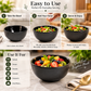 Pure Source India 200ml Black Ceramic Bowl for Serving & Dining | Premium Ceramic Serving Bowl | Food-Safe Kitchen Bowl