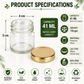 Pure Source India 41 ML Mini Glass Jar with Gold Metal Screw Cap – Small Multipurpose Storage Jar