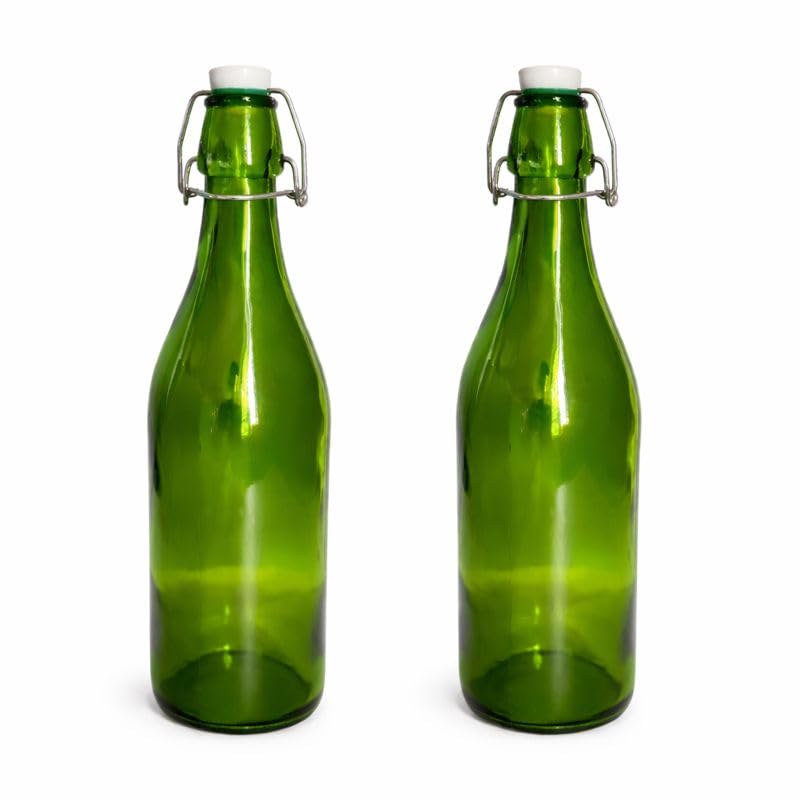 Premium 250ml Glass Water Bottle with Airtight Flip Top Cap | Leakproof & Reusable Bottle for Water, Juice, Oil, Vinegar