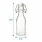 Premium 250ml Glass Water Bottle with Airtight Flip Top Cap | Leakproof & Reusable Bottle for Water, Juice, Oil, Vinegar
